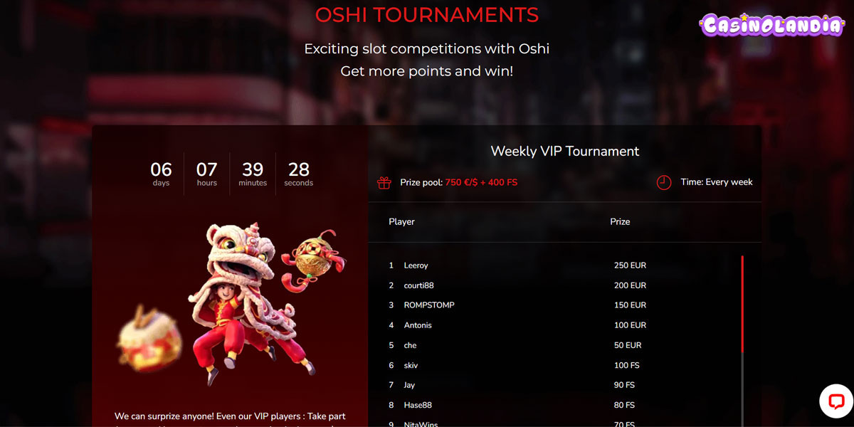 Oshi Casino Tournaments