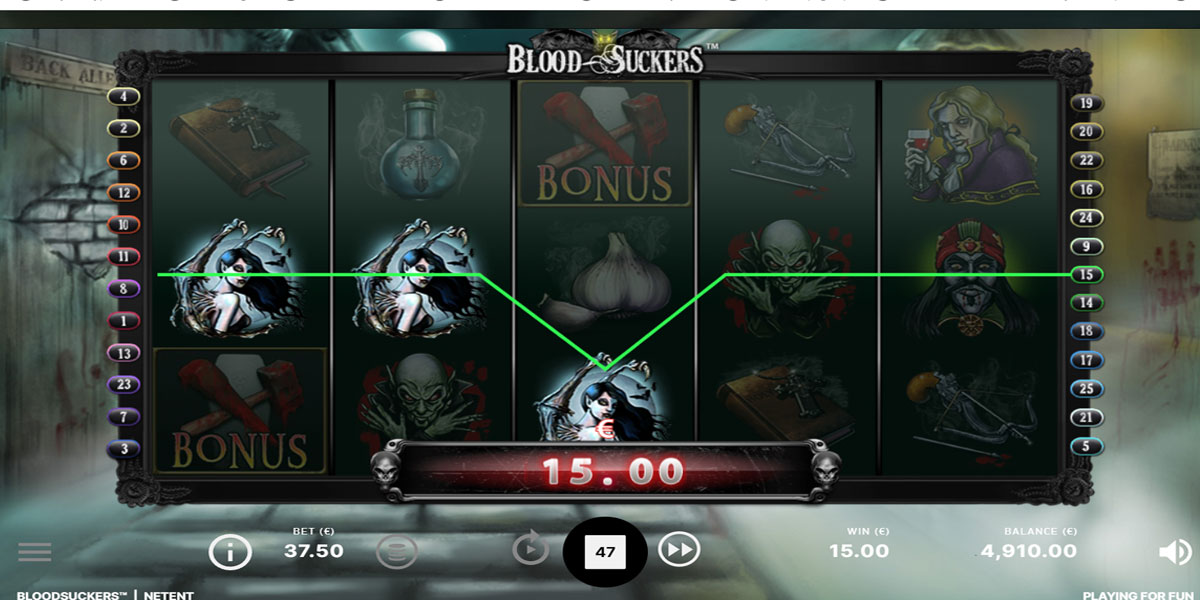 Blood Suckers Slot Base Win