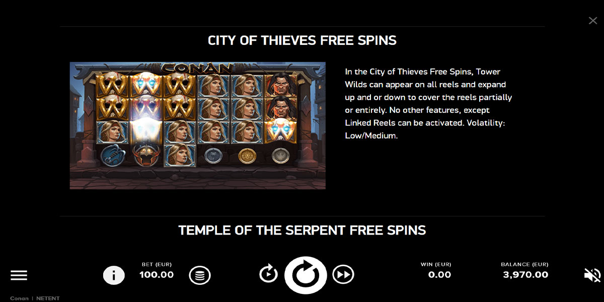 Conan Slot Free Spins Feature
