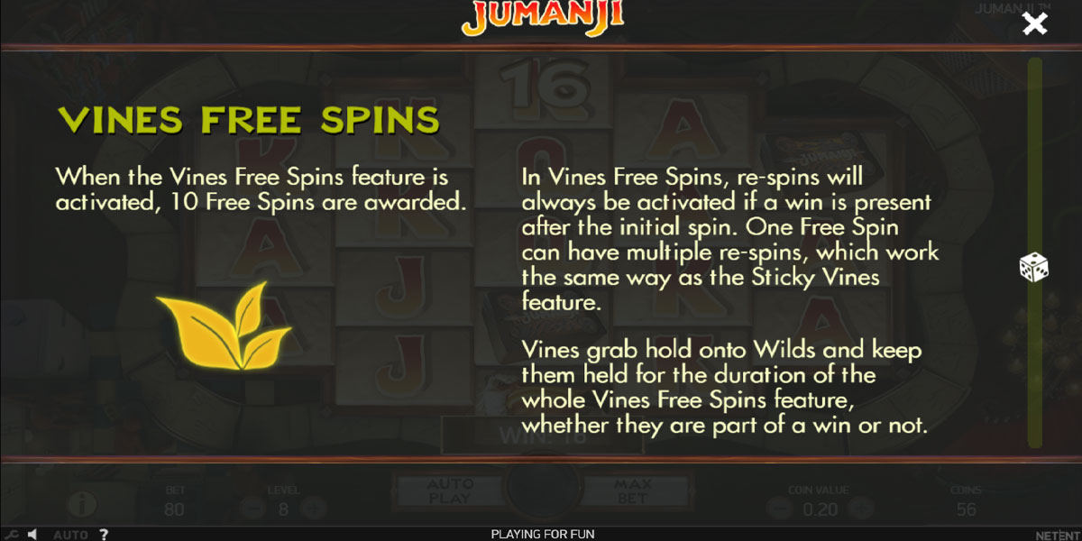 Jumanji Slot Free Spins