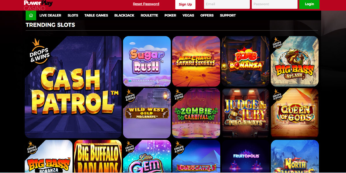 PowerPlay Casino Slots Section