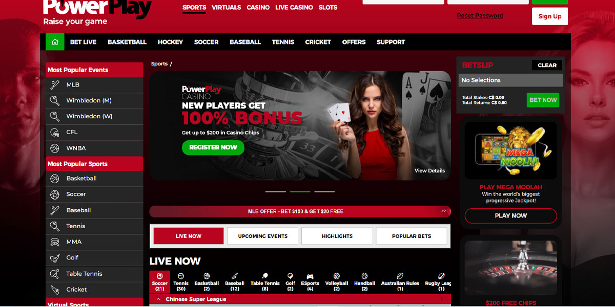 PowerPlay Casino Sport Section