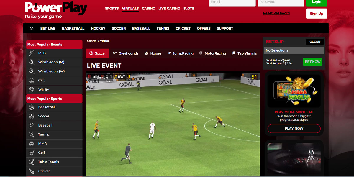 PowerPlay Casino Virtual Sport Section