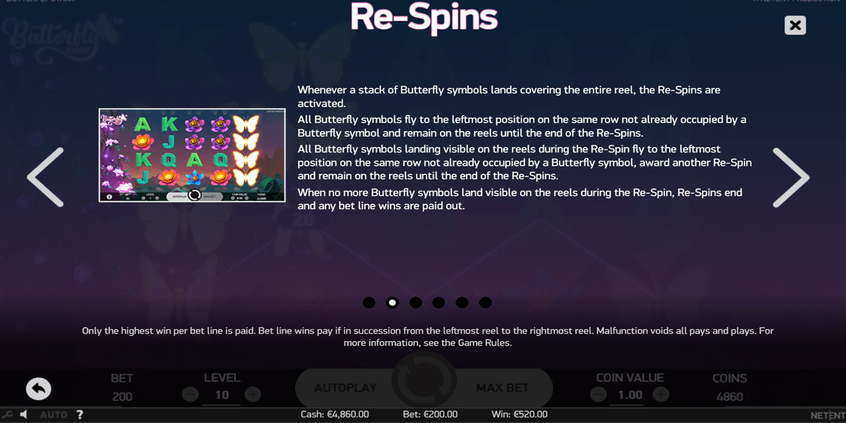 Butterfly Staxx Slot ReSpins Feature