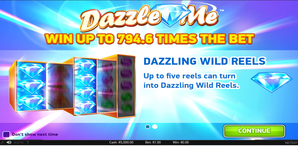 Dazzle Me Slot Introduction