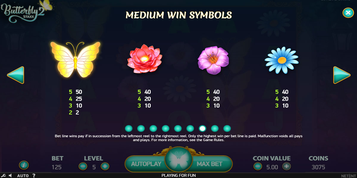 Butterfly Staxx 2 Slot Payout Symbols