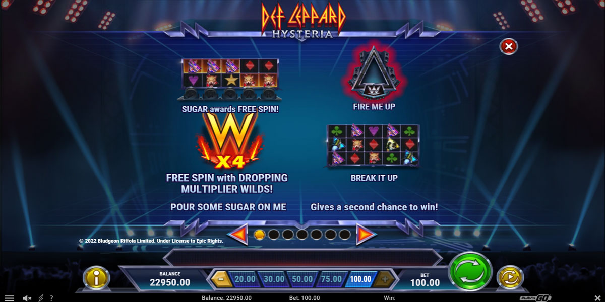 Def Leppard Hysteria Slot Features