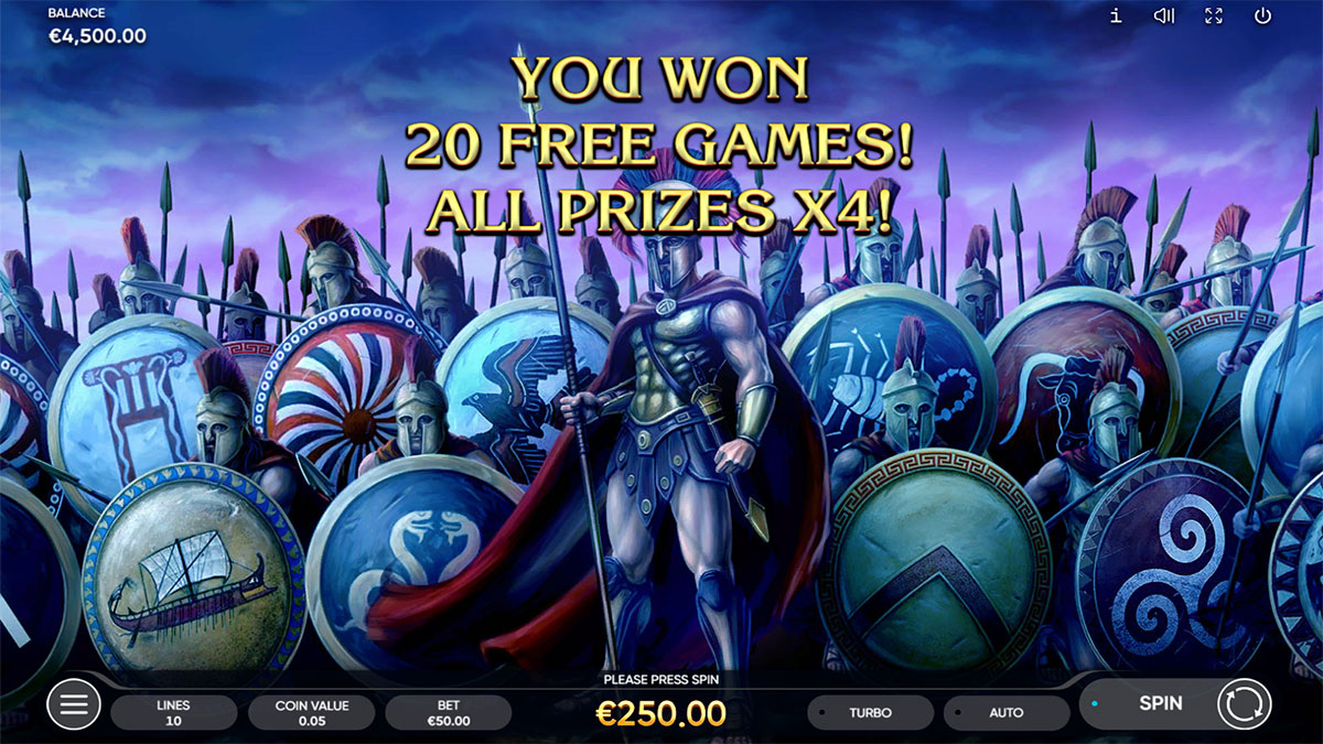 Almighty Sparta Dice Free Spins