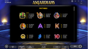 Asgardians Paytable