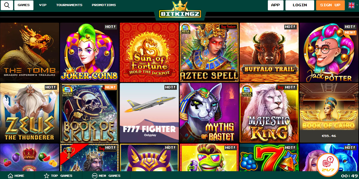 Bitkingz Casino Slots Section