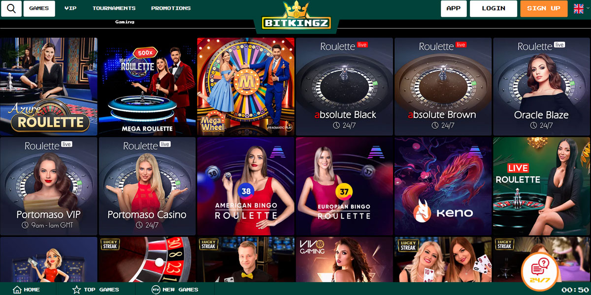 Bitkingz Casino Live Games Section