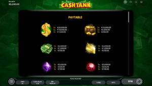 Cash Tank Paytable