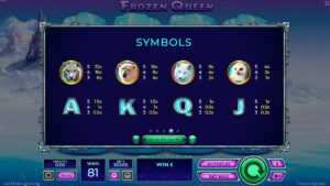 Frozen Queen Paytable