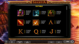 Mighty Sparta Paytable 1