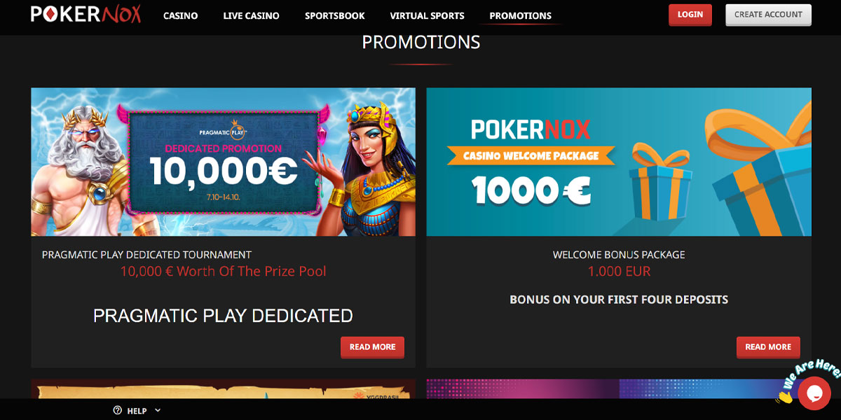 Pokernox Casino Bonuses and Promotions