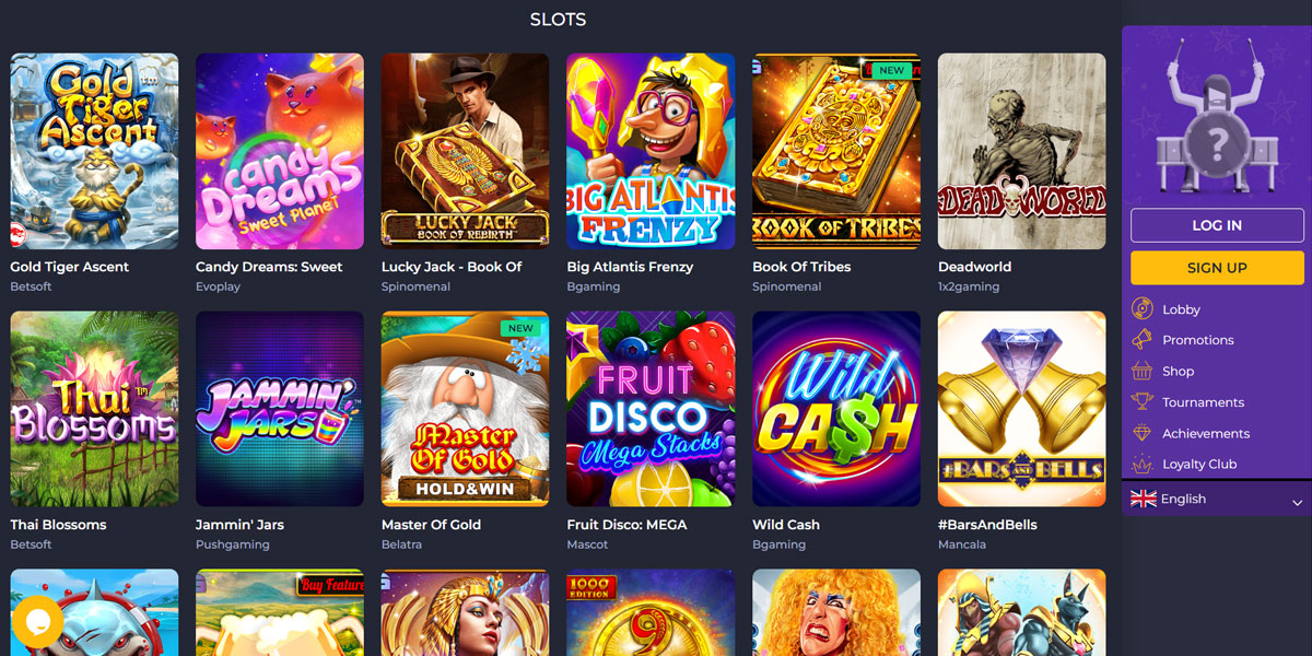 RollingSlots Casino Slots Section