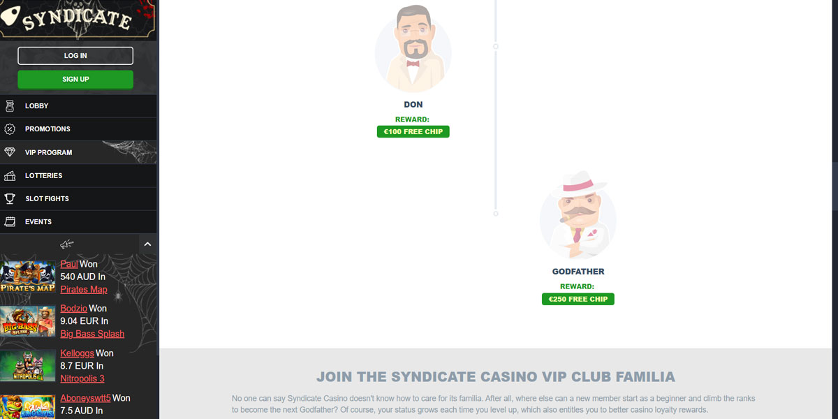 Syndicate Casino VIP Program