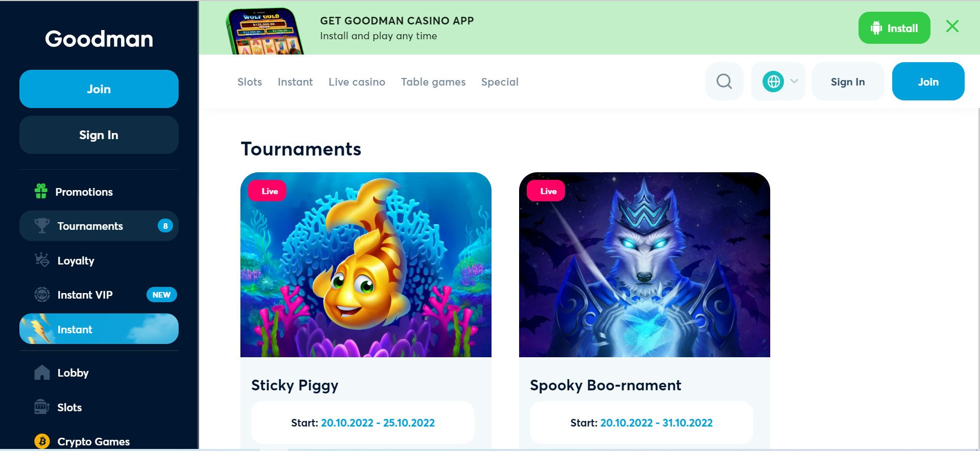 Goodman Casino Tournaments