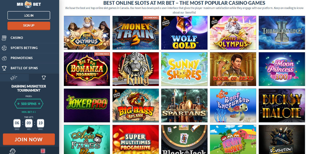 MrBet Casino Slots Games Section