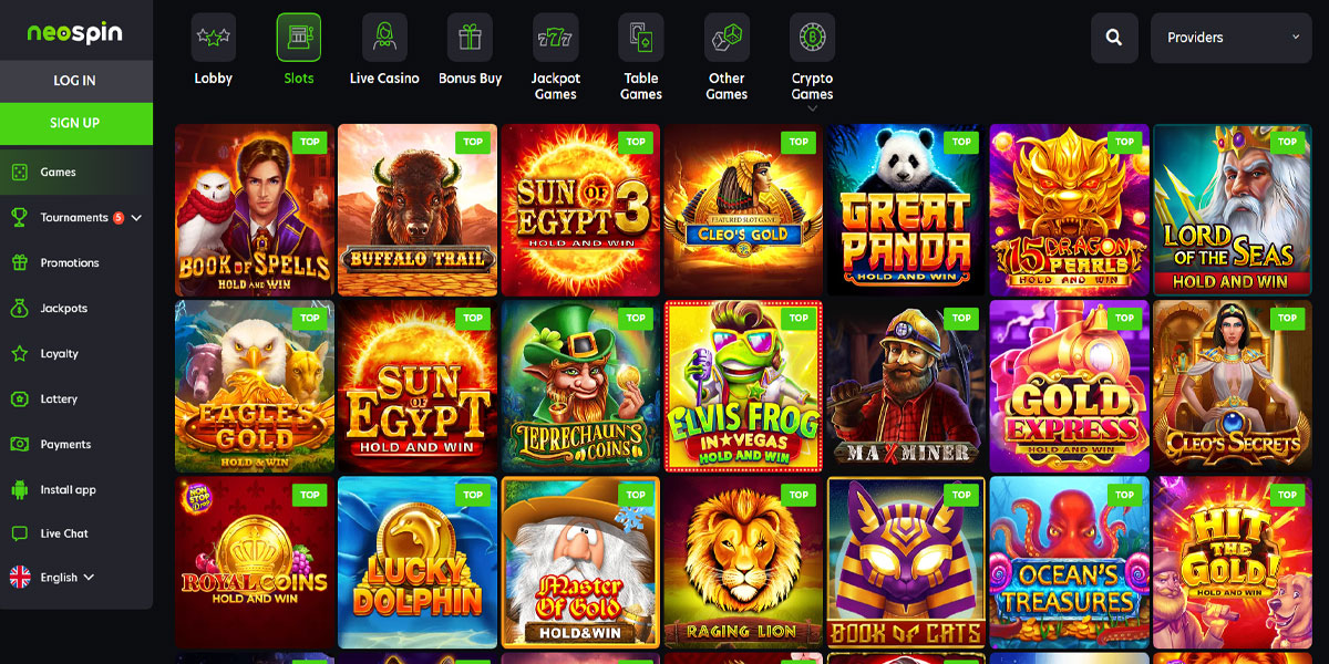 Neospin Casino Slots Section