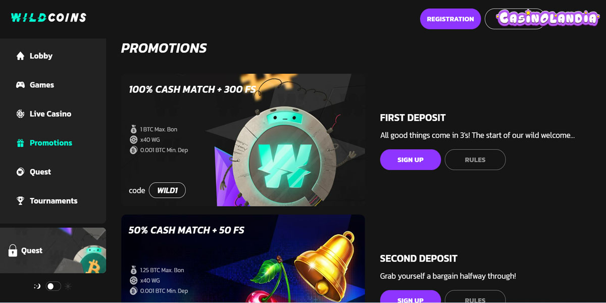 Wild Coins Casino Promotions