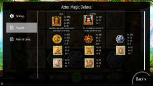 Aztec Magic DeluxePaytable