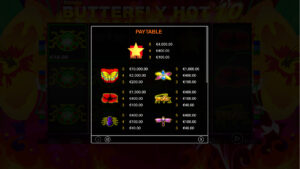 Butterfly Hot 10 Paytable