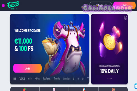 Crocoslots Casino Desktop View