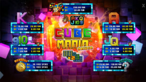 Cube Mania Deluxe Paytable