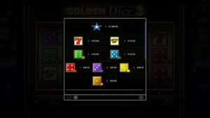 Golden Dice 3 Paytable