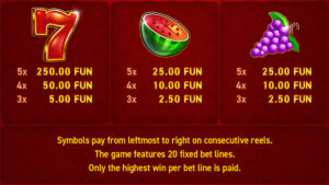 Hot Slot 777 Crown Paytable