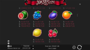 Joker Queen Paytable 2