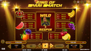 King of Parimatch Paytable