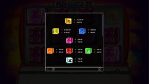 Mad Cubes 25 paytable