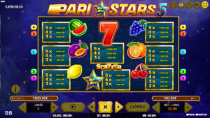 Pari Stars 5 Paytable