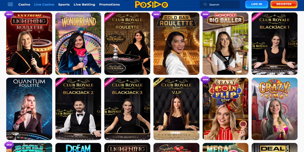 Posido Casino Live Games Section