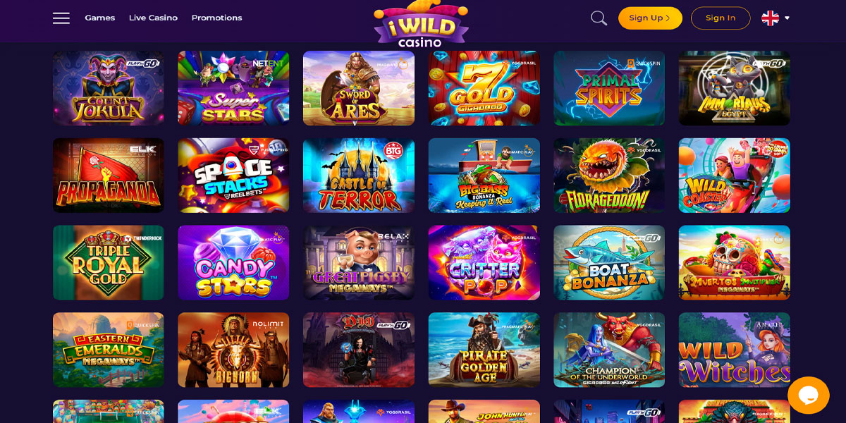 iWIld Casino Slots Section