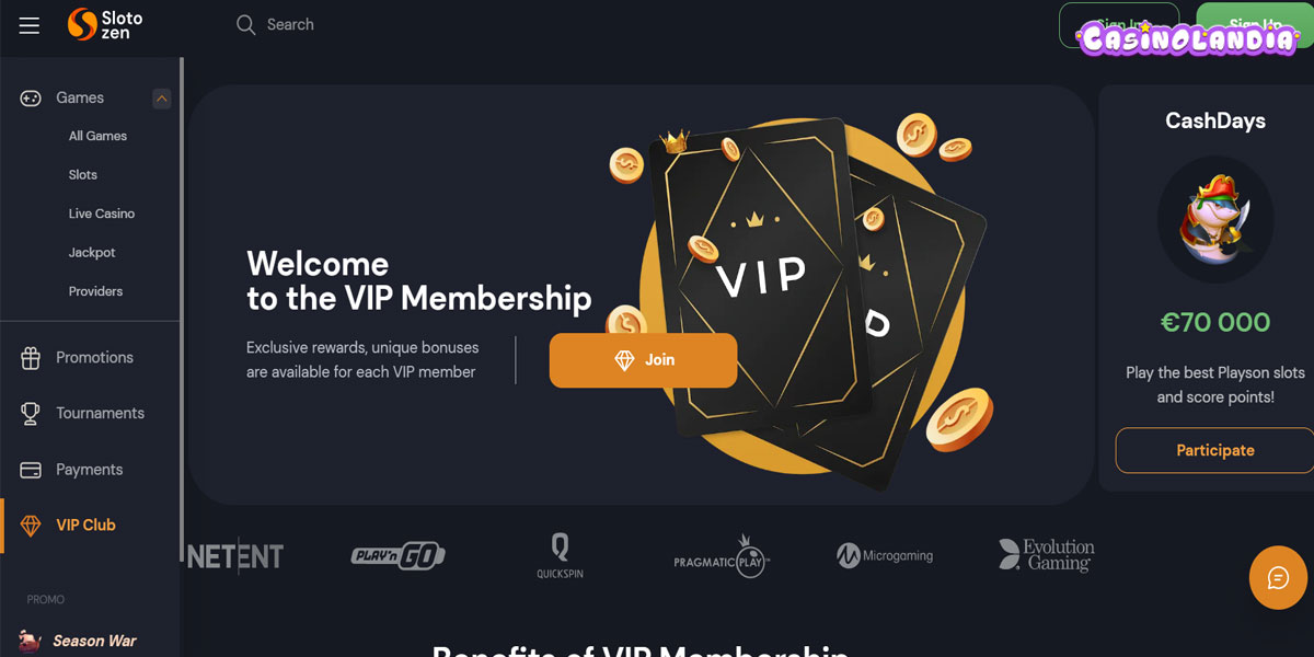 Slotozen Casino VIP Program