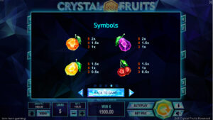 243 Crystal Fruits Reversed Paytable 2