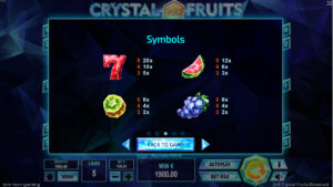 243 Crystal Fruits Reversed Paytable