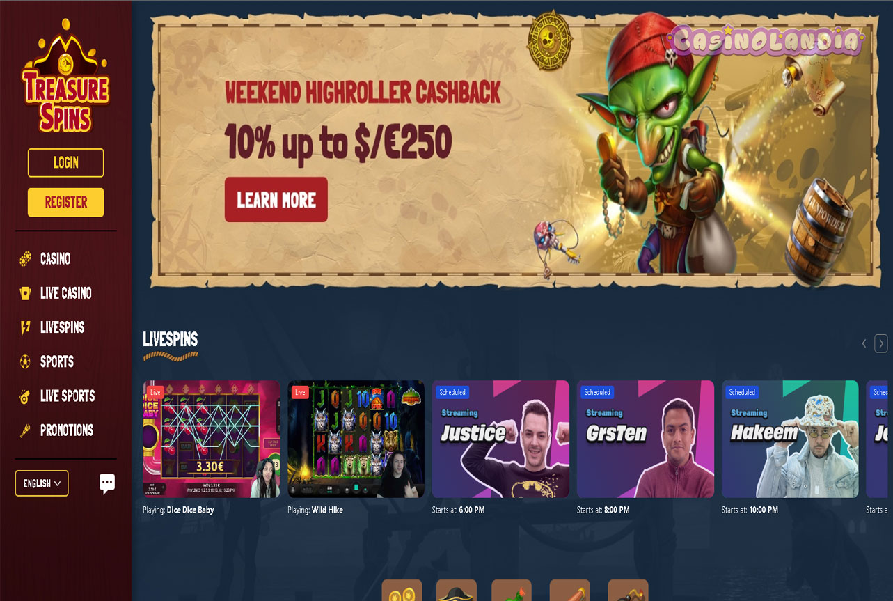 Desktop Treasure Spins casino