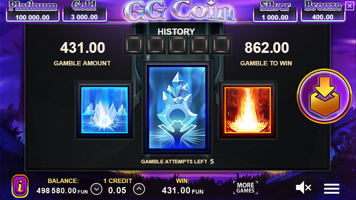 GG Coin Hold the Spin Gamble