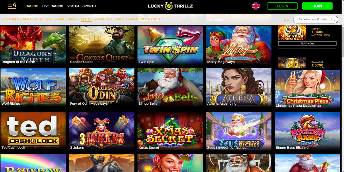 Lucky Thrillz Casino Slots Games