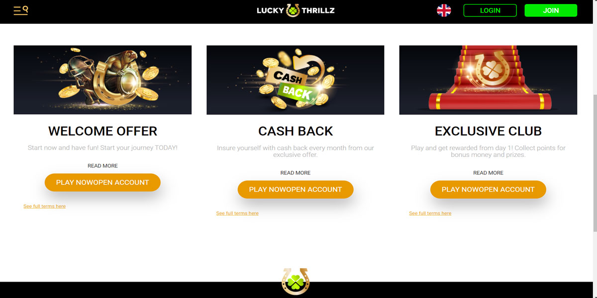 Lucky Thrillz Casino Bonuses