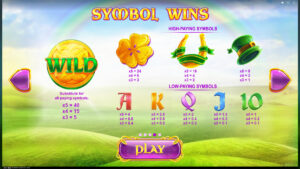 Rainbow Jackpots paytable