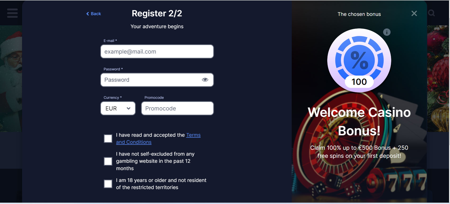 BitBet24 Casino Registration