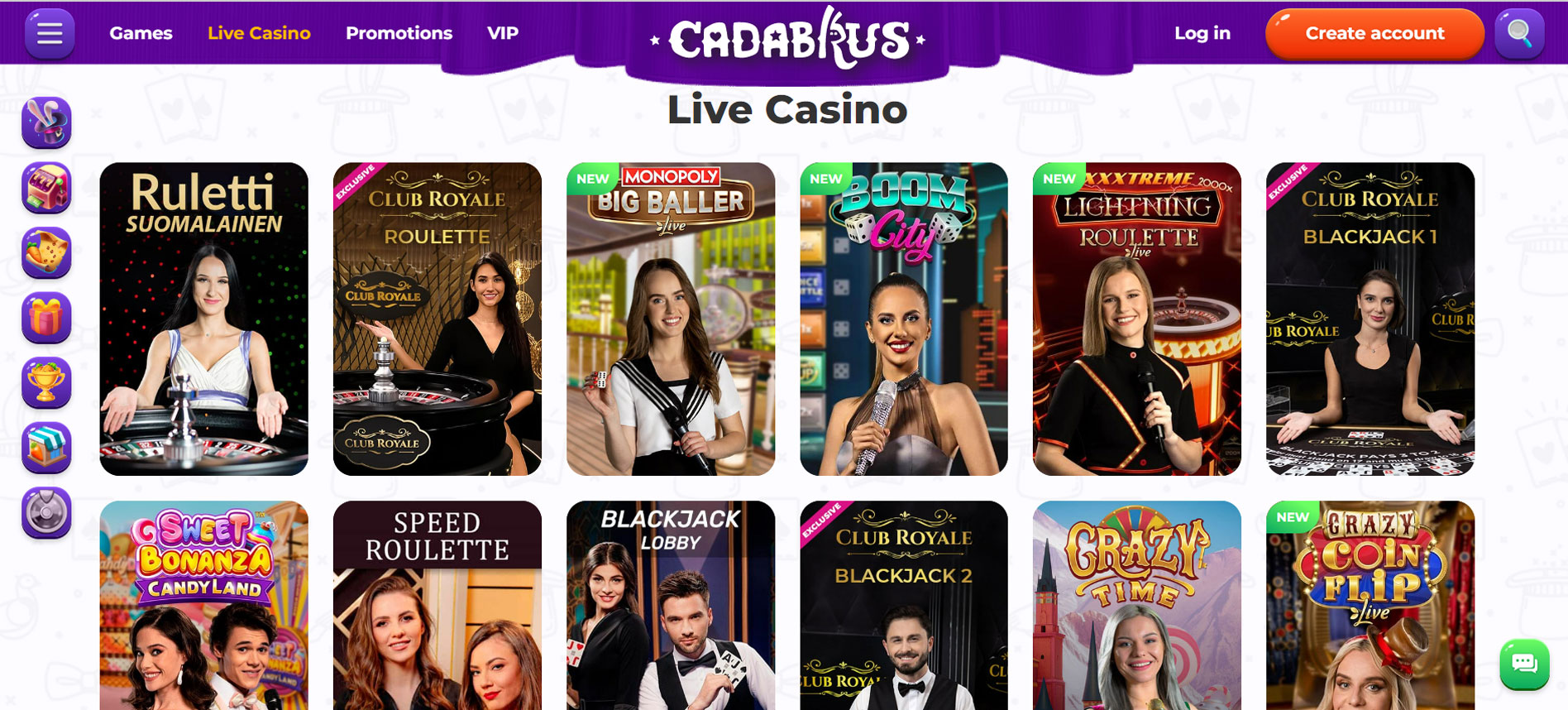 Cadabrus Casino Live Casino