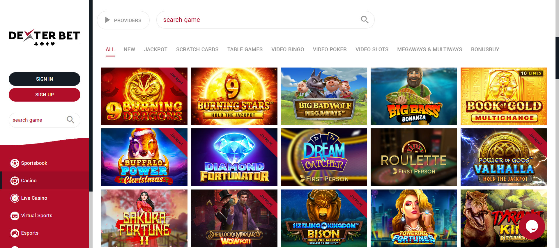 DexterBet Casino Slot Games