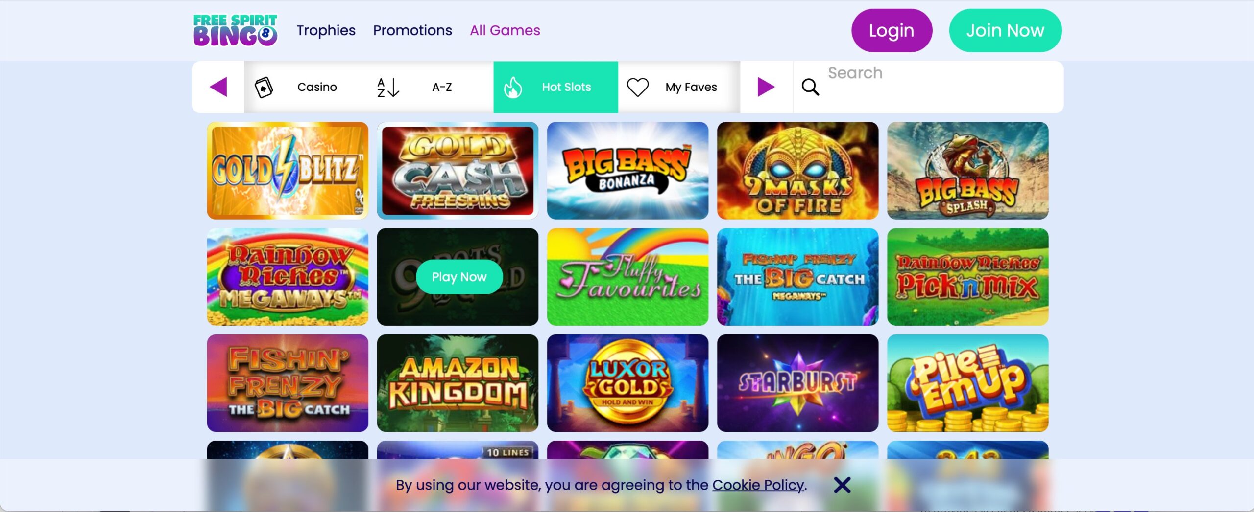 Free Spirit Bingo Casino Games