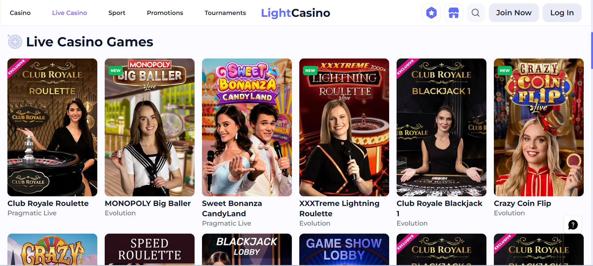 LightCasino Live Casino
